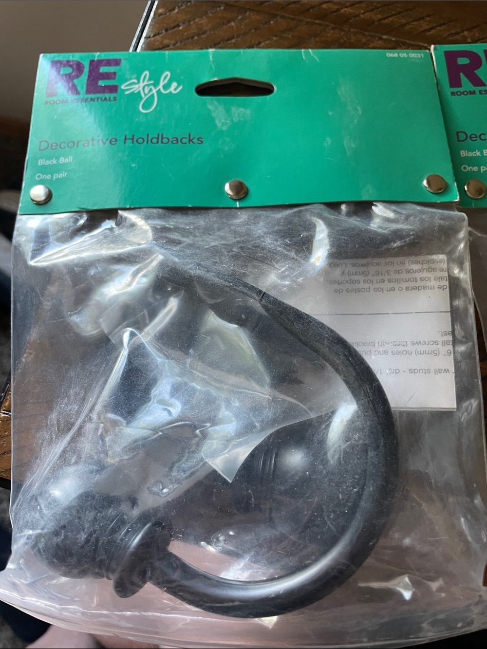 Room Essentials Black Ball Decorative Holdbacks - Pair